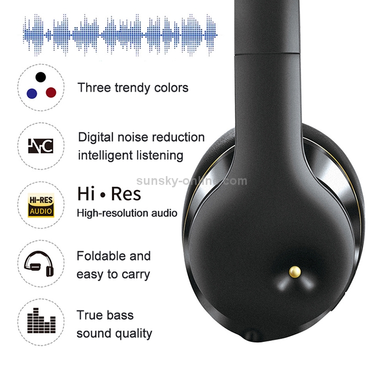 Noise Cancelling EL528 Foldable ANC Active Noise Cancelling Touch Bluetooth Headset, Supports Calling(Black) Noise Cancelling EL528 Foldable ANC Active Noise Cancelling Touch Bluetooth Headset, Supports Calling(Black)
