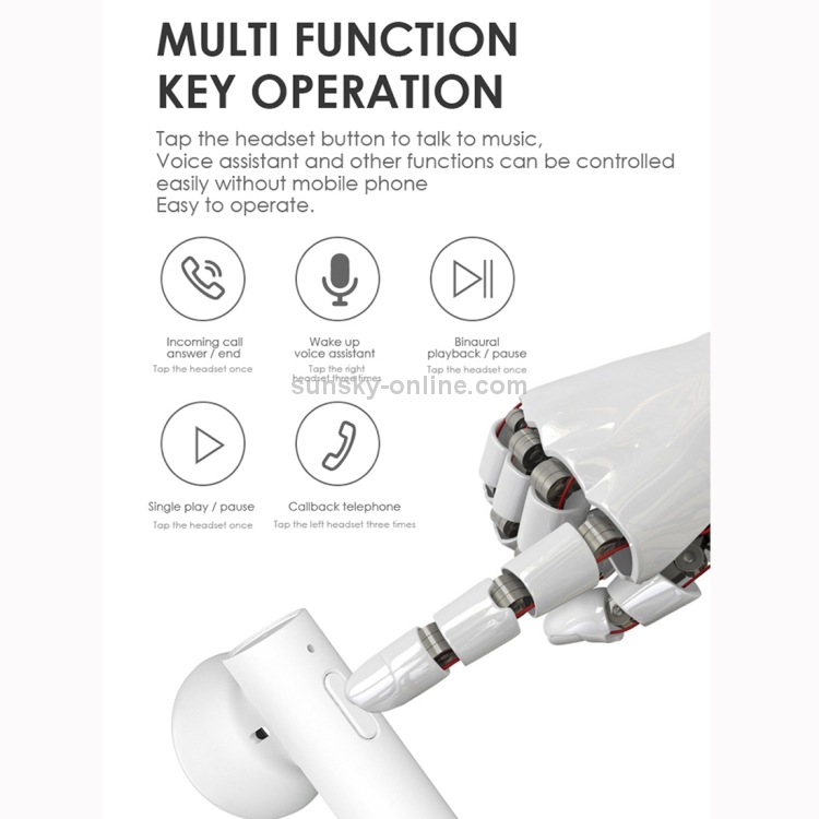 M6 Bluetooth 5.0 TWS Business Style Binaural Wireless Bluetooth Earphone with Charging Case(White) M6 Bluetooth 5.0 TWS Business Style Binaural Wireless Bluetooth Earphone with Charging Case(White)