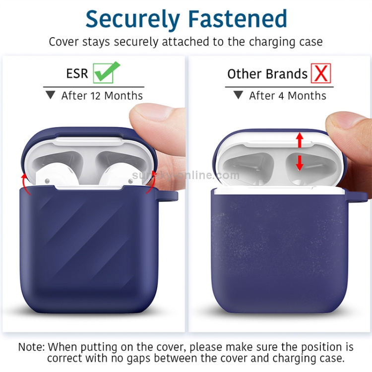 ESR Ripple Series Shockproof TPU Carrying Protective Case for Apple AirPods 1 / 2(Blue) ESR Ripple Series Shockproof TPU Carrying Protective Case for Apple AirPods 1 / 2(Blue)