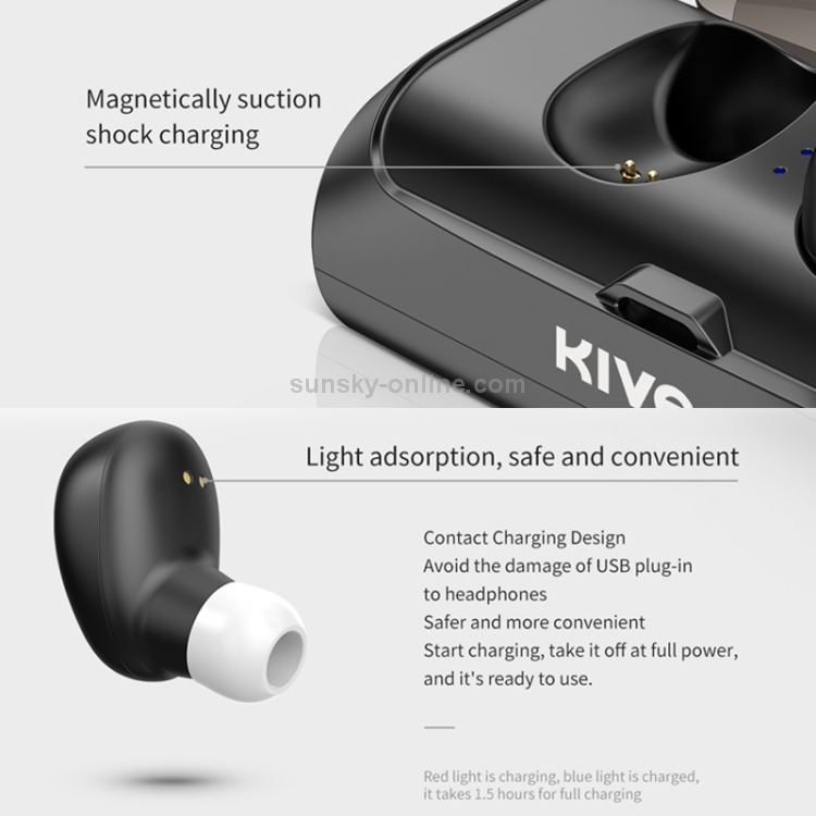 KIVEE KV-TW03 TWS V5.0 Wireless Stereo Bluetooth Headset with 2600mAh Charging Case(White) KIVEE KV-TW03 TWS V5.0 Wireless Stereo Bluetooth Headset with 2600mAh Charging Case(White)