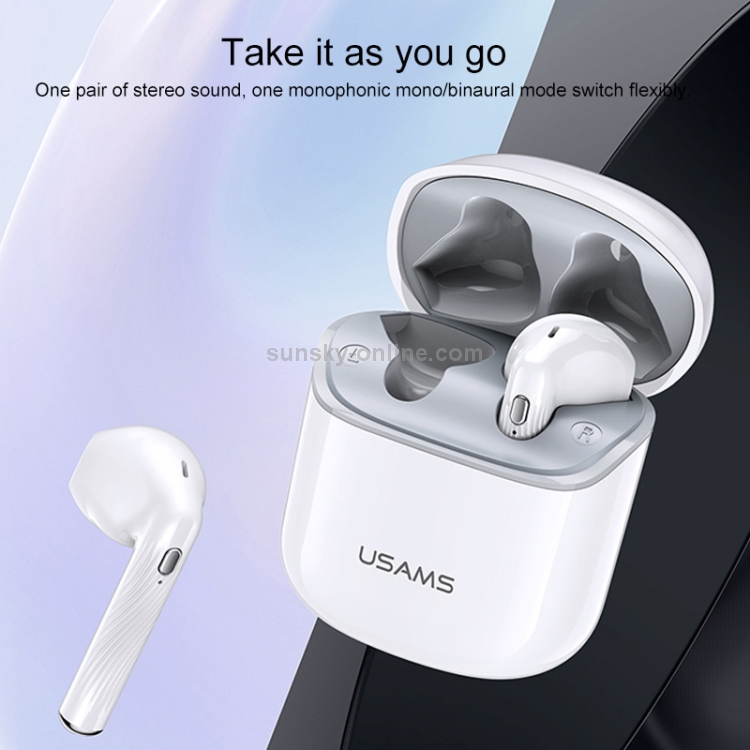 USAMS USAMS-SY02 Bluetooth 5.0 Mini TWS Binaural Wireless Bluetooth Earphone (White) USAMS USAMS-SY02 Bluetooth 5.0 Mini TWS Binaural Wireless Bluetooth Earphone (White)