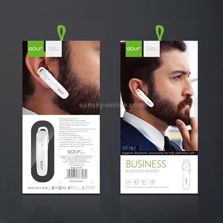 GOLF B7 Bluetooth 4.1 Fashion Business Style Wireless Bluetooth Earphone (White) GOLF B7 Bluetooth 4.1 Fashion Business Style Wireless Bluetooth Earphone (White)