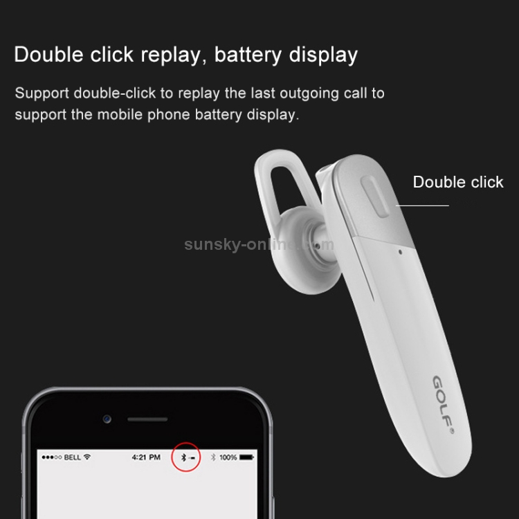 GOLF B7 Bluetooth 4.1 Fashion Business Style Wireless Bluetooth Earphone (White) GOLF B7 Bluetooth 4.1 Fashion Business Style Wireless Bluetooth Earphone (White)