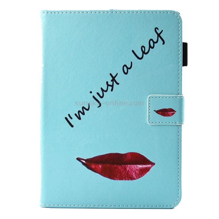 For iPad 9.7 (2018) & iPad 9.7 (2017) & Air 2 / Air Lips and Leaves Pattern Horizontal Flip Leather Case with Holder & Wallet & Card Slots & Sleep / Wake-up Function & Pen Slot For iPad 9.7 (2018) & iPad 9.7 (2017) & Air 2 / Air Lips and Leaves Pattern Horizontal Flip Leather Case with Holder & Wallet & Card Slots & Sleep / Wake-up Function & Pen Slot
