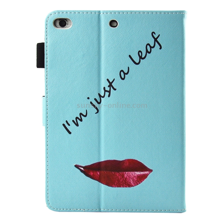 For iPad 9.7 (2018) & iPad 9.7 (2017) & Air 2 / Air Lips and Leaves Pattern Horizontal Flip Leather Case with Holder & Wallet & Card Slots & Sleep / Wake-up Function & Pen Slot For iPad 9.7 (2018) & iPad 9.7 (2017) & Air 2 / Air Lips and Leaves Pattern Horizontal Flip Leather Case with Holder & Wallet & Card Slots & Sleep / Wake-up Function & Pen Slot