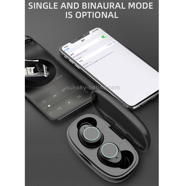 HAMTOD K2 TWS IPX5 Waterproof Bluetooth 5.0 Invisible Bluetooth Earphone with Charging Case, Support for Calls(Black) HAMTOD K2 TWS IPX5 Waterproof Bluetooth 5.0 Invisible Bluetooth Earphone with Charging Case, Support for Calls(Black)