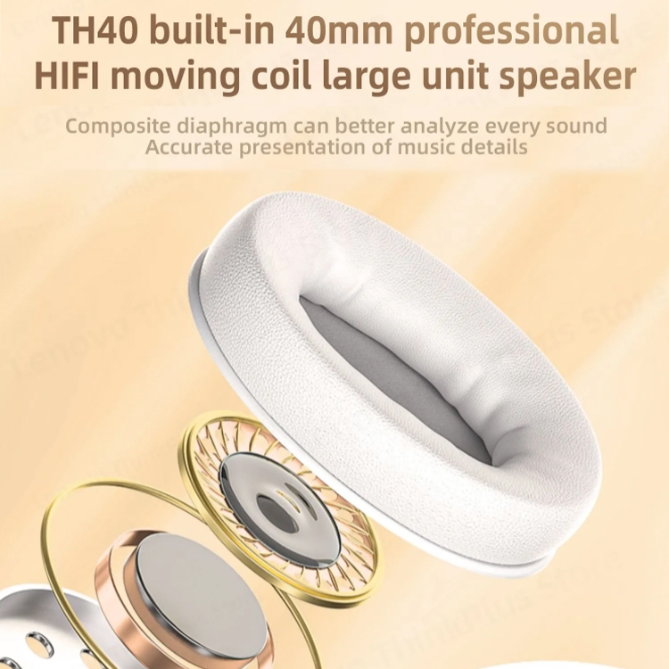 Lenovo TH40 Head-mounted Active Noise Reduction Bluetooth Headphone (White) Lenovo TH40 Head-mounted Active Noise Reduction Bluetooth Headphone (White)