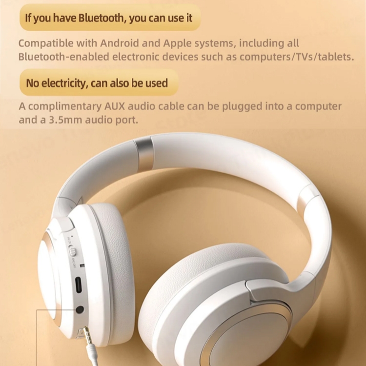 Lenovo TH40 Head-mounted Active Noise Reduction Bluetooth Headphone (White) Lenovo TH40 Head-mounted Active Noise Reduction Bluetooth Headphone (White)