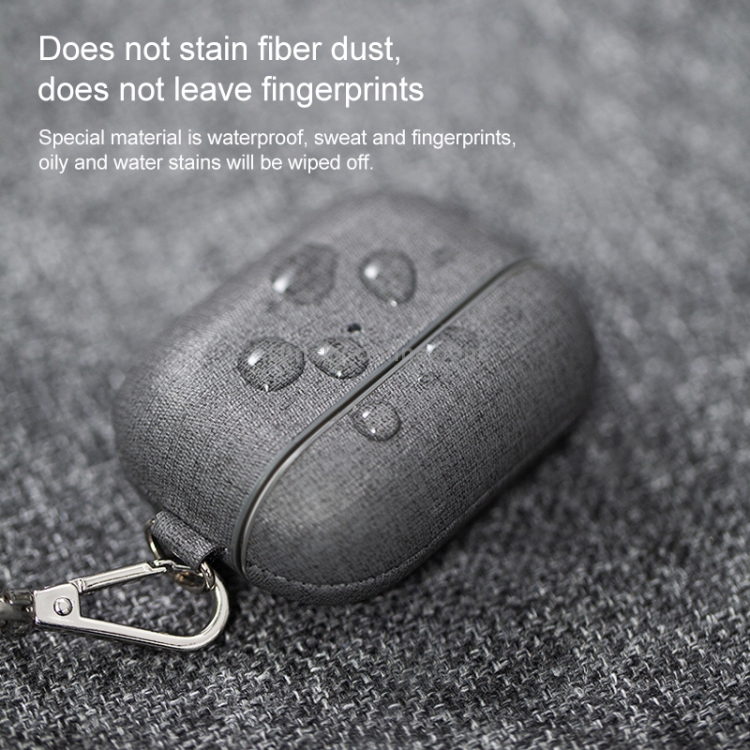 MOMAX FT9A PC + Leather Cloth Texture Earphone Protective Case with Lanyard for AirPods 3(Light Grey) MOMAX FT9A PC + Leather Cloth Texture Earphone Protective Case with Lanyard for AirPods 3(Light Grey)