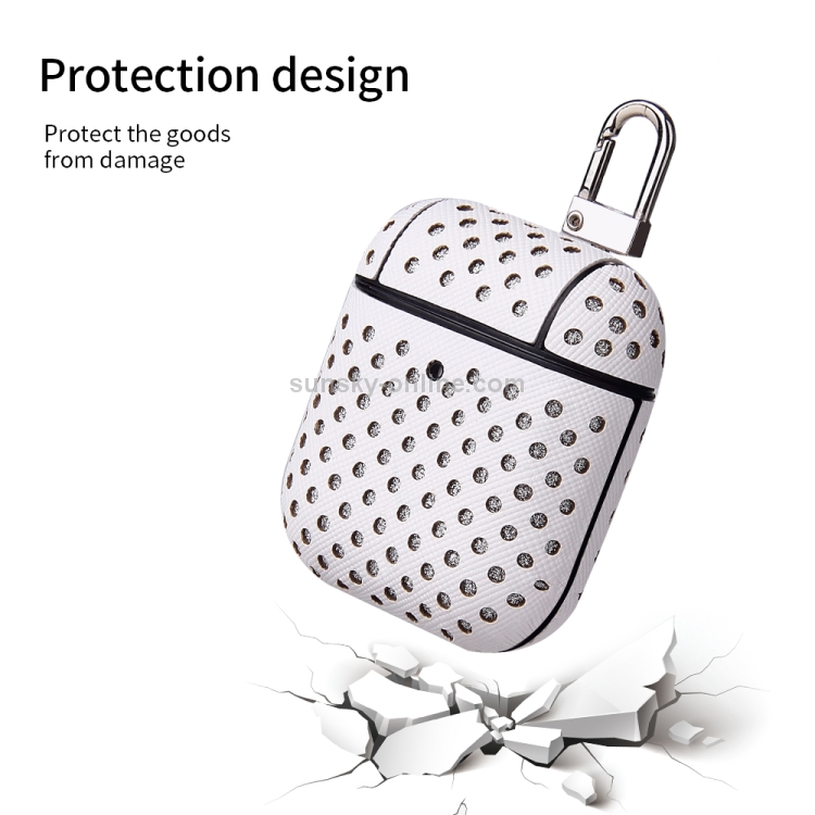 Ball Dot Flashing PU Leather + PC Wireless Bluetooth Earphone Protective Case for Apple AirPods 1 / 2, with Metal Buckle(Red) Ball Dot Flashing PU Leather + PC Wireless Bluetooth Earphone Protective Case for Apple AirPods 1 / 2, with Metal Buckle(Red)