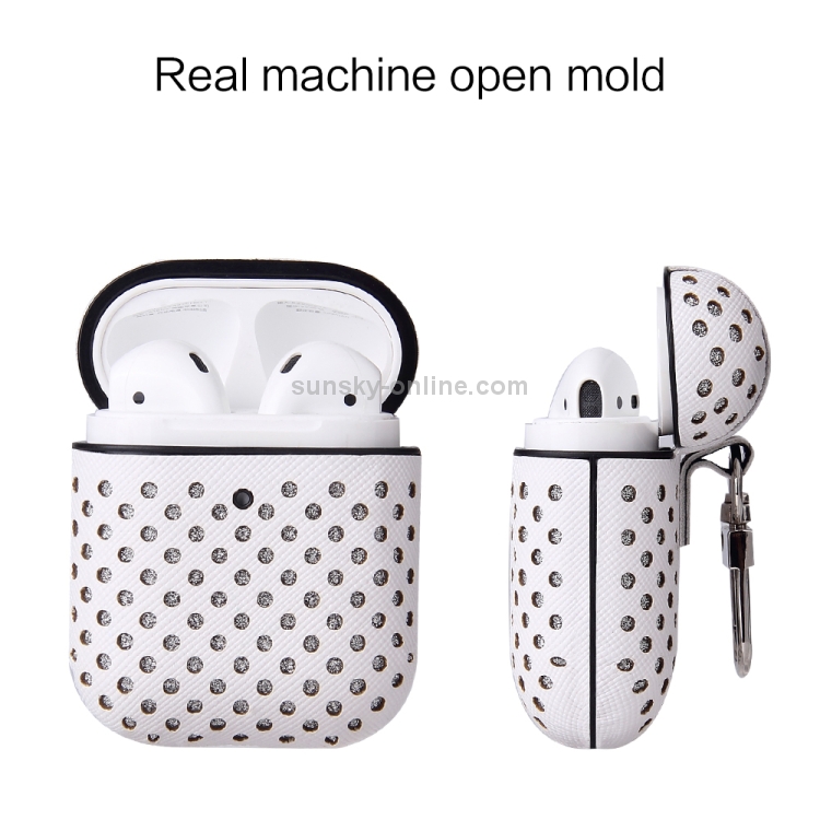 Ball Dot Flashing PU Leather + PC Wireless Bluetooth Earphone Protective Case for Apple AirPods 1 / 2, with Metal Buckle(Red) Ball Dot Flashing PU Leather + PC Wireless Bluetooth Earphone Protective Case for Apple AirPods 1 / 2, with Metal Buckle(Red)