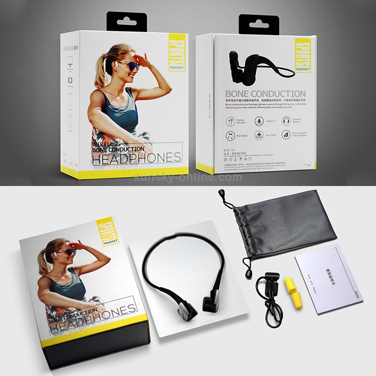 FMJ E3 Bluetooth 4.1 Waterproof Magnetic Bone Conduction Sport Bluetooth Earphone(Black) FMJ E3 Bluetooth 4.1 Waterproof Magnetic Bone Conduction Sport Bluetooth Earphone(Black)