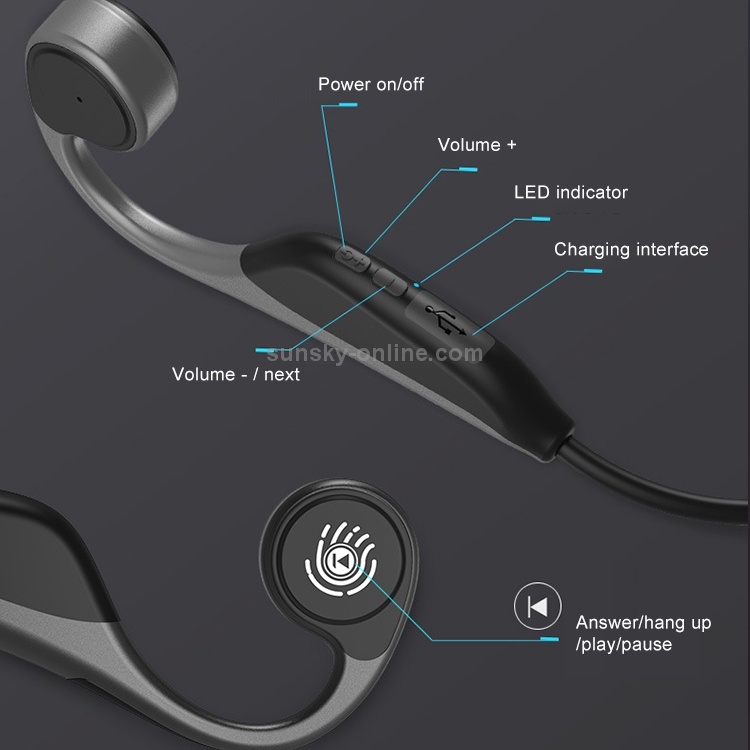 FMJ V9 Bluetooth 5.0 Waterproof Bone Conduction Sport Bluetooth Earphone (Black) FMJ V9 Bluetooth 5.0 Waterproof Bone Conduction Sport Bluetooth Earphone (Black)