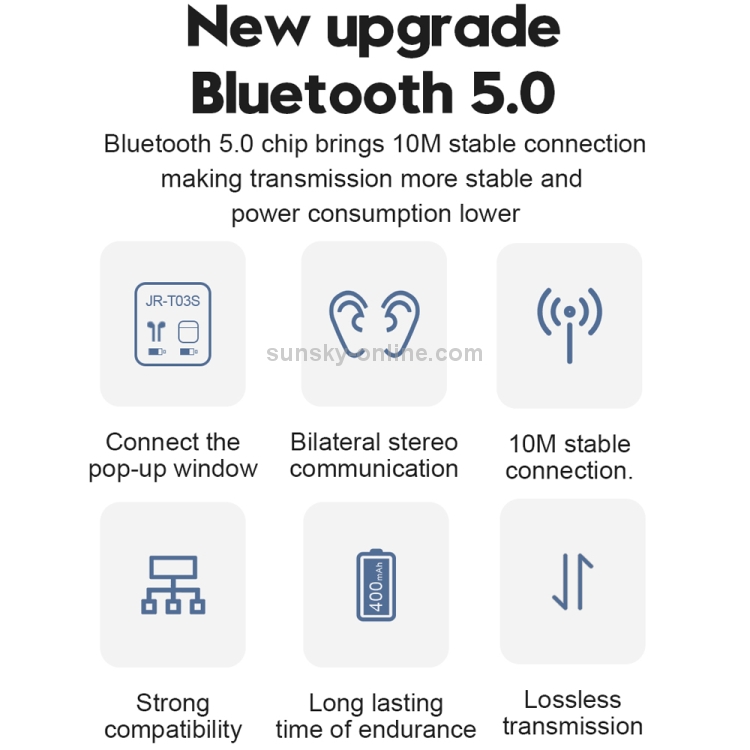 JOYROOM JR-T03S Bluetooth 5.0 TWS Wireless Bluetooth Earphone(White) JOYROOM JR-T03S Bluetooth 5.0 TWS Wireless Bluetooth Earphone(White)