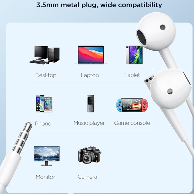 JOYROOM JR-EW04 3.5mm Wire-controlled Half In-ear Gaming Earphone with Microphone (White) JOYROOM JR-EW04 3.5mm Wire-controlled Half In-ear Gaming Earphone with Microphone (White)