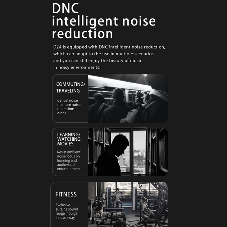 D MOOSTER D24 IPX6 Noise Reduction Air Conduction Wireless Bluetooth Sports Earphone (Black) D MOOSTER D24 IPX6 Noise Reduction Air Conduction Wireless Bluetooth Sports Earphone (Black)