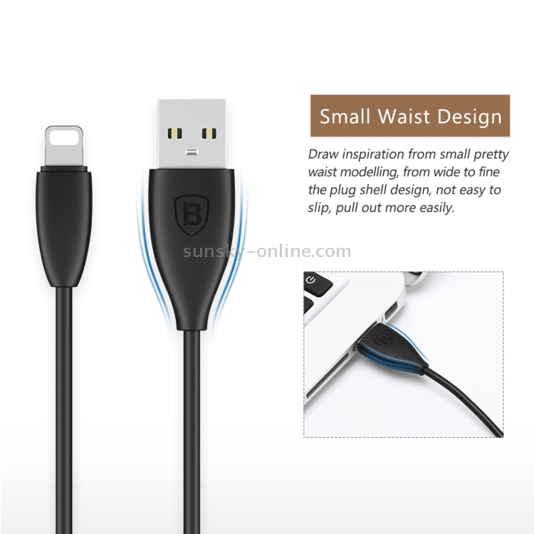 Baseus CALMY-01 1.2m 2A 8 Pin to USB Data Sync Charger Cable / Small Pretty Waist Cable Baseus CALMY-01 1.2m 2A 8 Pin to USB Data Sync Charger Cable / Small Pretty Waist Cable