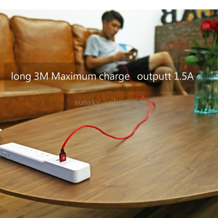 Baseus 3m 1.5A Yiven Cable Woven Style Metal Head 8 Pin to USB Data Sync Charging Cable Baseus 3m 1.5A Yiven Cable Woven Style Metal Head 8 Pin to USB Data Sync Charging Cable
