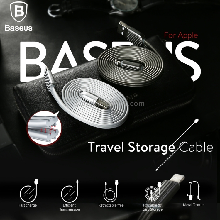 Baseus 1m 2A 8 Pin to USB Travel Storage Data Sync Charger Cable Baseus 1m 2A 8 Pin to USB Travel Storage Data Sync Charger Cable
