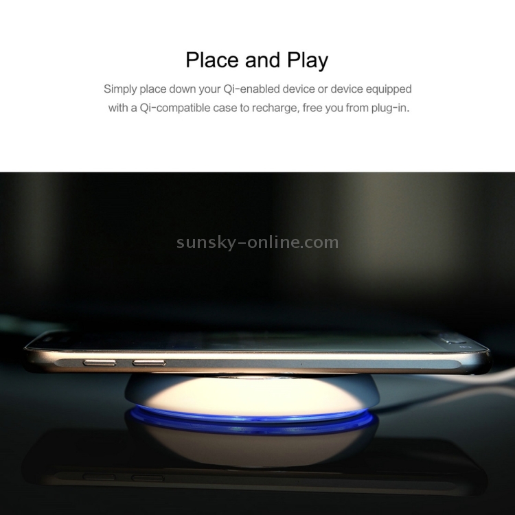 ROCK QI Standard Smart Recognition Auto-disconnect Wireless Charger with Blue Indicator for iPhone 8 / 8 Plus / X & Smart Phones(Black) ROCK QI Standard Smart Recognition Auto-disconnect Wireless Charger with Blue Indicator for iPhone 8 / 8 Plus / X & Smart Phones(Black)
