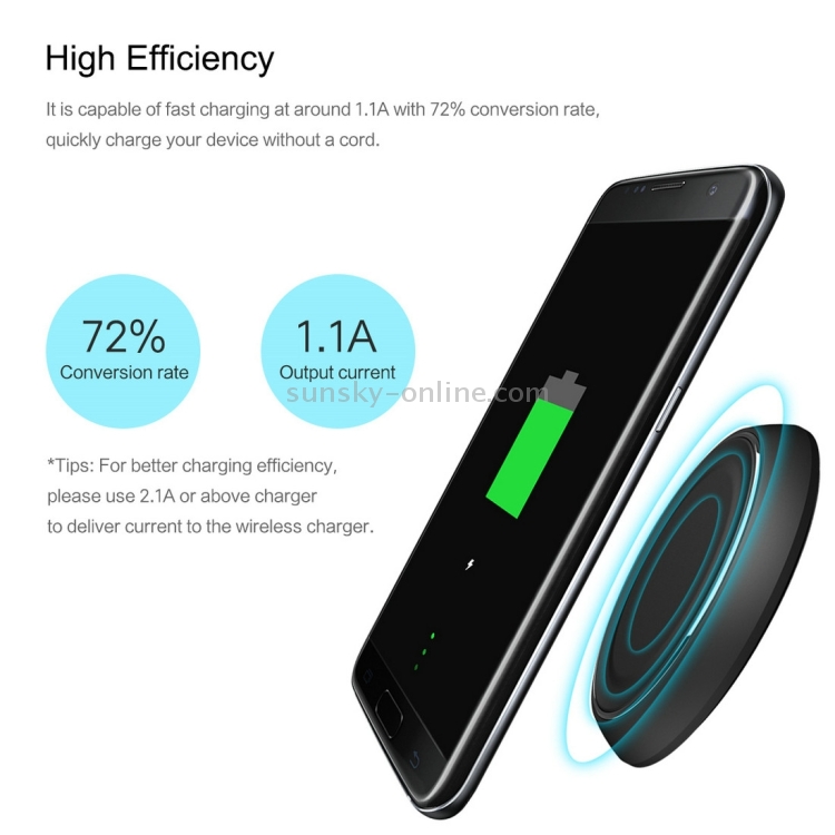 ROCK QI Standard Smart Recognition Auto-disconnect Wireless Charger with Blue Indicator for iPhone 8 / 8 Plus / X & Smart Phones(Black) ROCK QI Standard Smart Recognition Auto-disconnect Wireless Charger with Blue Indicator for iPhone 8 / 8 Plus / X & Smart Phones(Black)