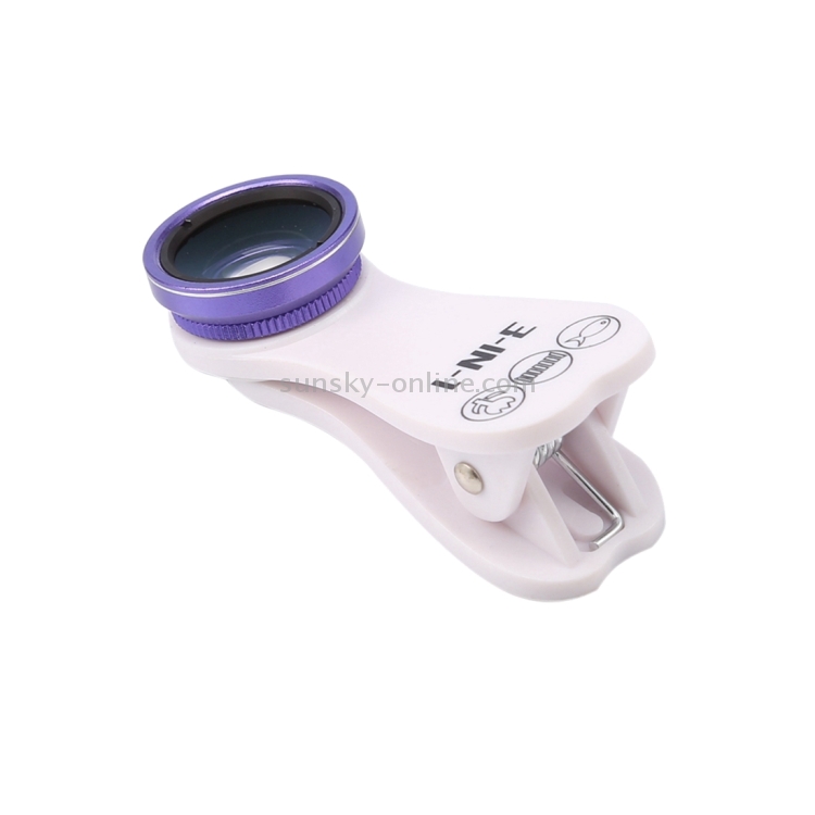 3 in 1 Universal 185 Degrees Fisheye Lens + 0.65X Super Wide Angle + 10X Macro Lens with Clip & Carrying Bag for iPhone, Samsung, HTC, Sony, Huawei, Xiaomi, Meizu(Purple) 3 in 1 Universal 185 Degrees Fisheye Lens + 0.65X Super Wide Angle + 10X Macro Lens with Clip & Carrying Bag for iPhone, Samsung, HTC, Sony, Huawei, Xiaomi, Meizu(Purple)
