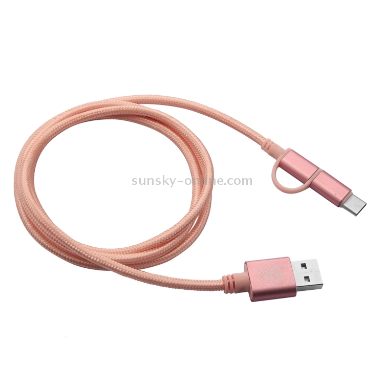 ENKAY Hat-Prince Woven Style 2A Micro USB & 8 Pin & USB-C / Type-C 3.1 Data / Charger Cable ENKAY Hat-Prince Woven Style 2A Micro USB & 8 Pin & USB-C / Type-C 3.1 Data / Charger Cable