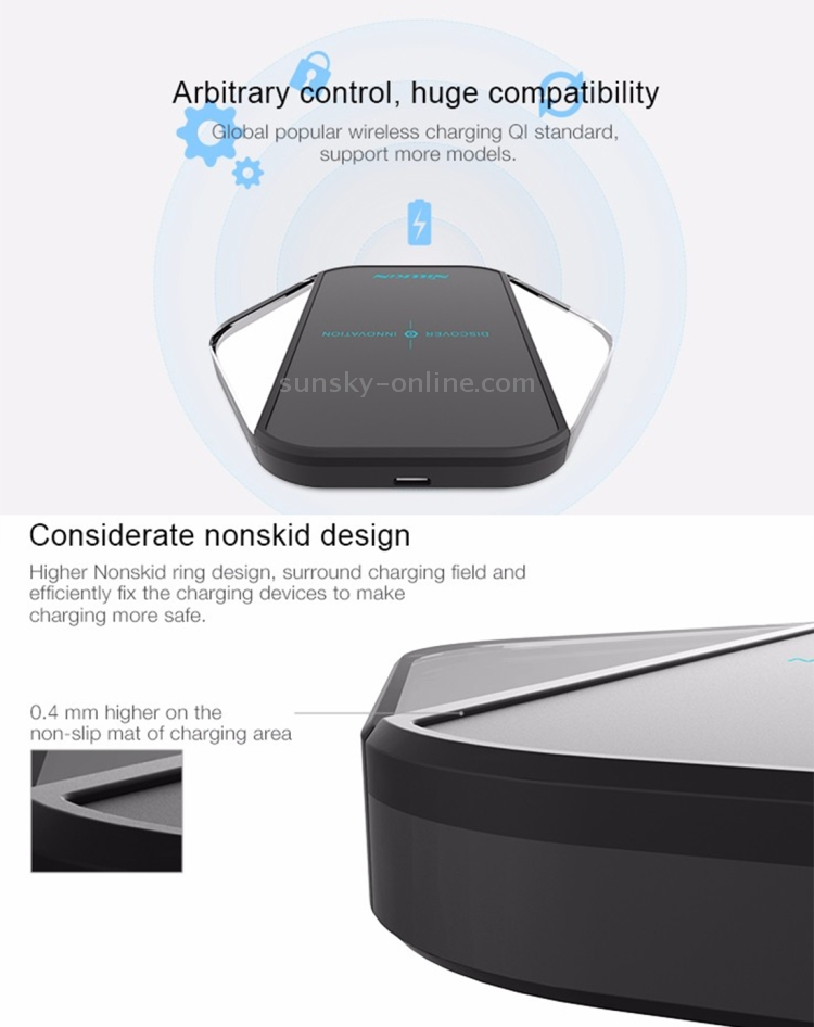 NILLKIN Magic Cube QI Standard Smart Recognition 5W Hexagonal Wireless Charger with Blue Indicator NILLKIN Magic Cube QI Standard Smart Recognition 5W Hexagonal Wireless Charger with Blue Indicator