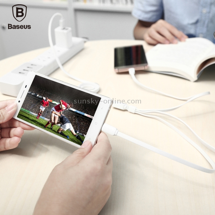 Baseus 3 in 1 Union Series 1.2M (1 x 8 Pin + 1 x Micro USB + 1 x USB-C / Type-C) Data Sync Cable Charging Cable for iPhone & iPad & iPod & New MacBook Air 12 inch, Samsung, Google, Nokia, HTC, Sony, Huawei, Xiaomi, Meizu, OnePlus, Letv(White) Baseus 3 in 1 Union Series 1.2M (1 x 8 Pin + 1 x Micro USB + 1 x USB-C / Type-C) Data Sync Cable Charging Cable for iPhone & iPad & iPod & New MacBook Air 12 inch, Samsung, Google, Nokia, HTC, Sony, Huawei, Xiaomi, Meizu, OnePlus, Letv(White)