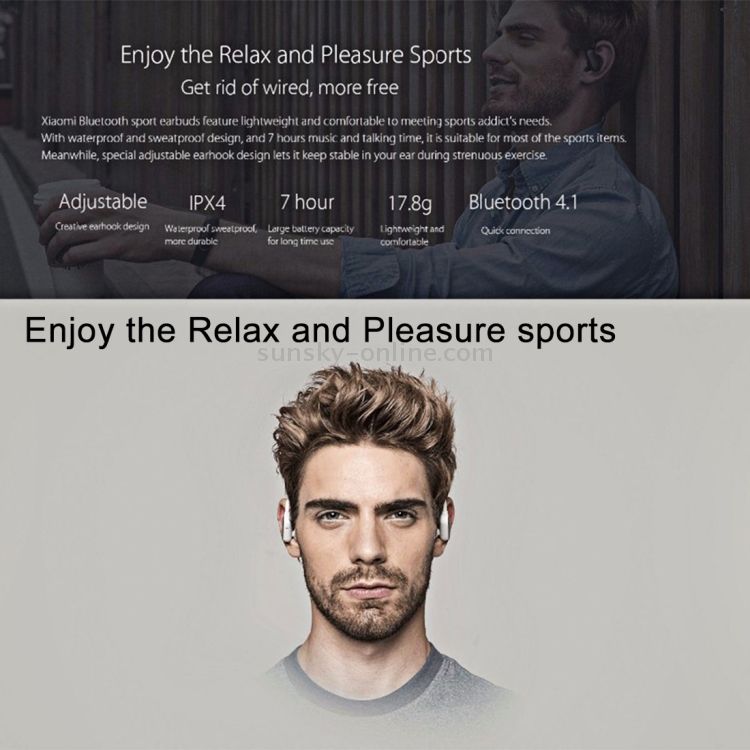 Original Xiaomi Life Sweatproof Stereo Wireless Sports Bluetooth 4.1 Wired Earbud In-ear Earphone with Microphone Original Xiaomi Life Sweatproof Stereo Wireless Sports Bluetooth 4.1 Wired Earbud In-ear Earphone with Microphone