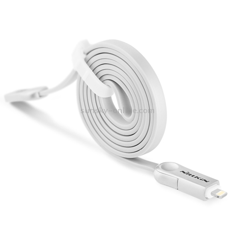 NILLKIN 1m 2.1A Plus III Cable 8 Pin(Double Sided Reverse Plug) & Micro USB to USB 2.0 Soft TPE Data Sync Charging Cable NILLKIN 1m 2.1A Plus III Cable 8 Pin(Double Sided Reverse Plug) & Micro USB to USB 2.0 Soft TPE Data Sync Charging Cable