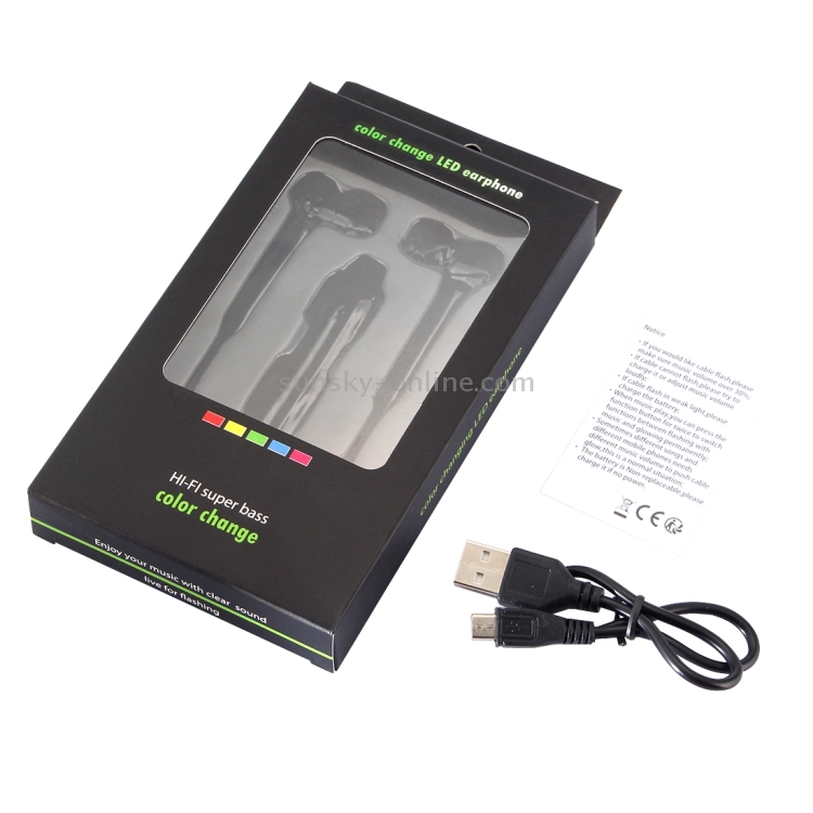 LOUIS Color Change LED Wired Control In-Ear HiFi Earphone Stereo Bass Ear Cup LOUIS Color Change LED Wired Control In-Ear HiFi Earphone Stereo Bass Ear Cup
