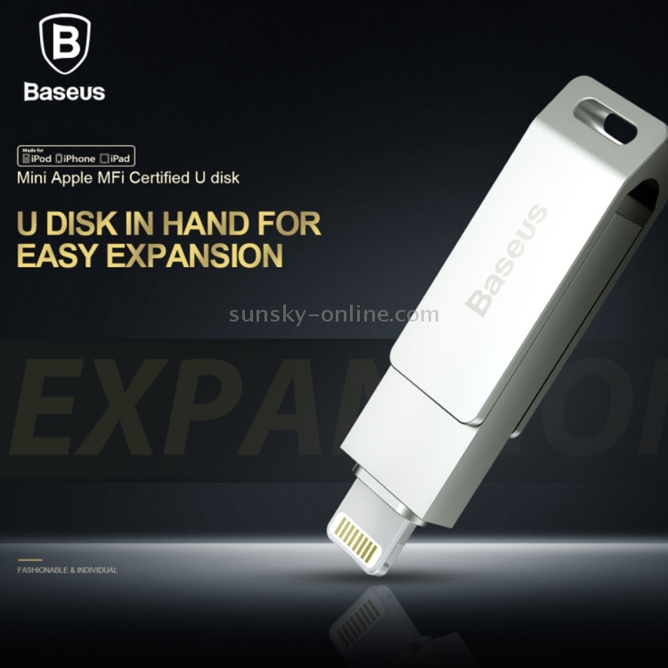 Baseus Mini Apple MFi 32GB 8pin to USB 2.0 Flash Disk Drive for iPhone & iPad & iPod(Chrome) Baseus Mini Apple MFi 32GB 8pin to USB 2.0 Flash Disk Drive for iPhone & iPad & iPod(Chrome)