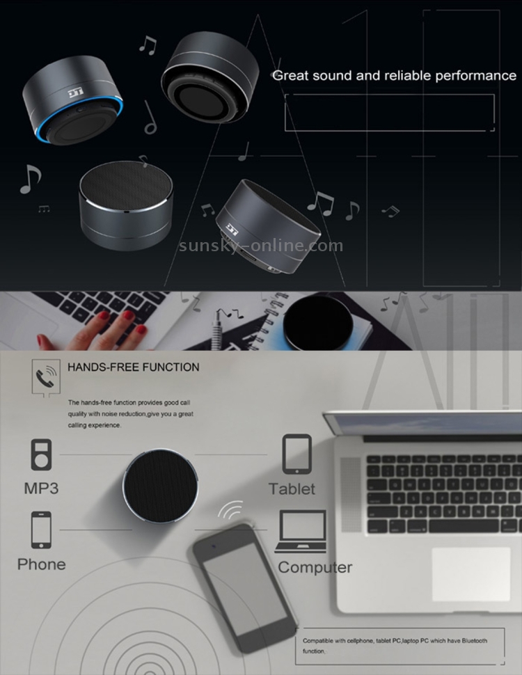 A10 Mini Portable Bluetooth Speaker Built-in MIC & LED, Support Hands-free Calls & TF Card(Silver) A10 Mini Portable Bluetooth Speaker Built-in MIC & LED, Support Hands-free Calls & TF Card(Silver)