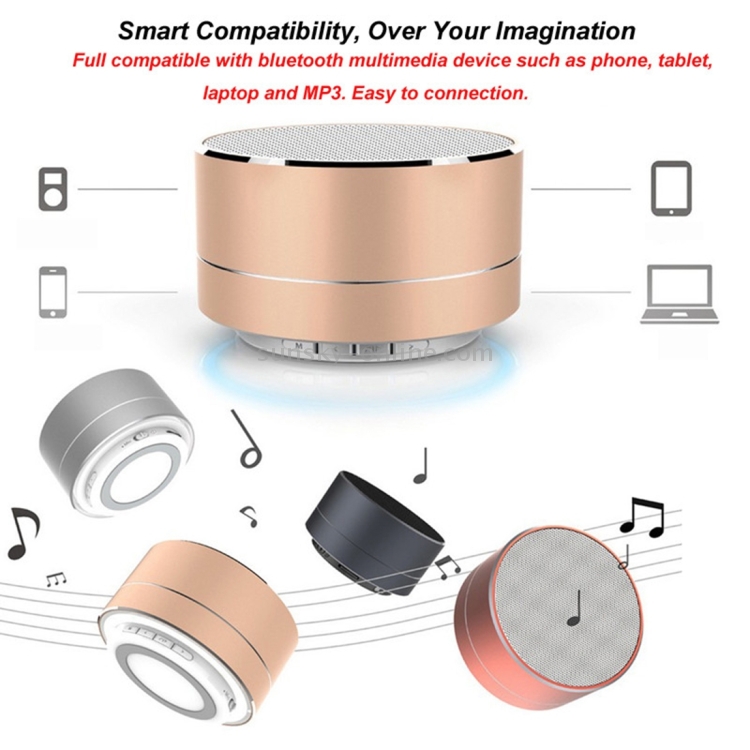 A10 Mini Portable Bluetooth Speaker Built-in MIC & LED, Support Hands-free Calls & TF Card(Silver) A10 Mini Portable Bluetooth Speaker Built-in MIC & LED, Support Hands-free Calls & TF Card(Silver)