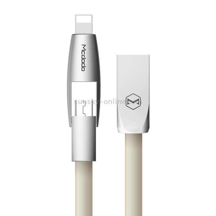Mcdodo 2 in 1 CA-189 1m 2.4A Separable 8 Pin + Micro USB to USB Ellipse TPE Data Sync Charging Cable with Head Mcdodo 2 in 1 CA-189 1m 2.4A Separable 8 Pin + Micro USB to USB Ellipse TPE Data Sync Charging Cable with Head