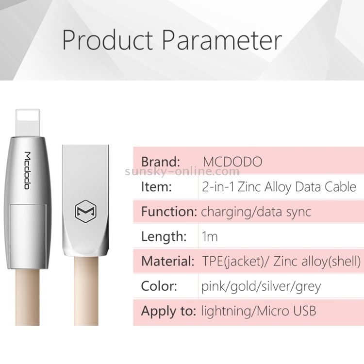 Mcdodo 2 in 1 CA-189 1m 2.4A Separable 8 Pin + Micro USB to USB Ellipse TPE Data Sync Charging Cable with Head Mcdodo 2 in 1 CA-189 1m 2.4A Separable 8 Pin + Micro USB to USB Ellipse TPE Data Sync Charging Cable with Head