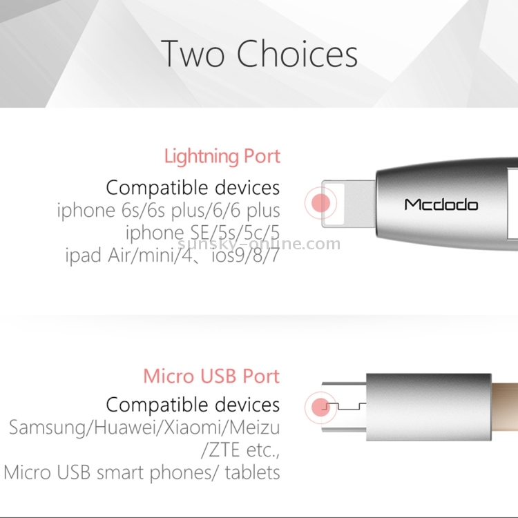 Mcdodo 2 in 1 CA-189 1m 2.4A Separable 8 Pin + Micro USB to USB Ellipse TPE Data Sync Charging Cable with Head Mcdodo 2 in 1 CA-189 1m 2.4A Separable 8 Pin + Micro USB to USB Ellipse TPE Data Sync Charging Cable with Head