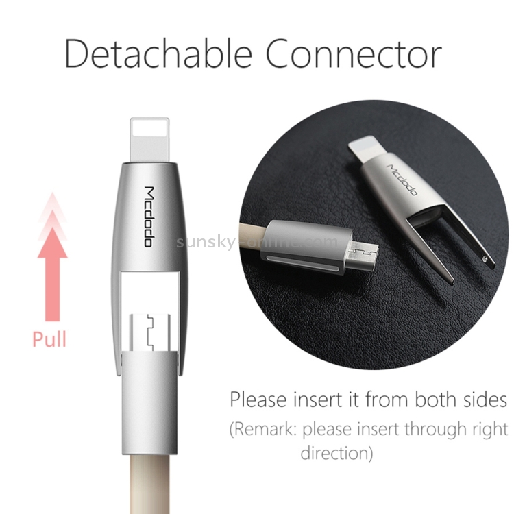 Mcdodo 2 in 1 CA-189 1m 2.4A Separable 8 Pin + Micro USB to USB Ellipse TPE Data Sync Charging Cable with Head Mcdodo 2 in 1 CA-189 1m 2.4A Separable 8 Pin + Micro USB to USB Ellipse TPE Data Sync Charging Cable with Head