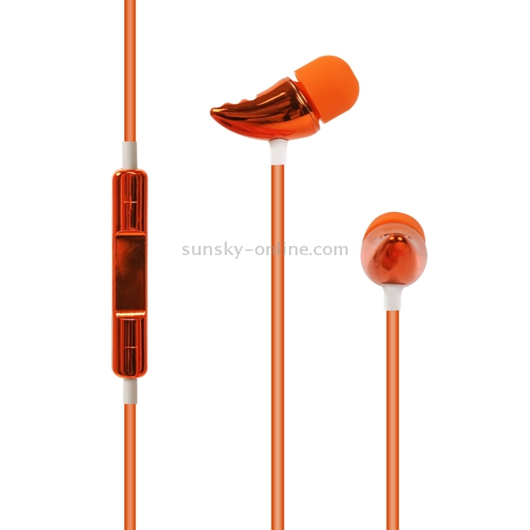 Small Pepper In-ear Wire-controlled Earphone with Mic, Cable: 1.2m (Orange)