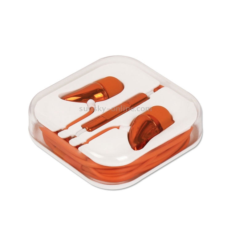 Small Pepper In-ear Wire-controlled Earphone with Mic, Cable: 1.2m (Orange)
