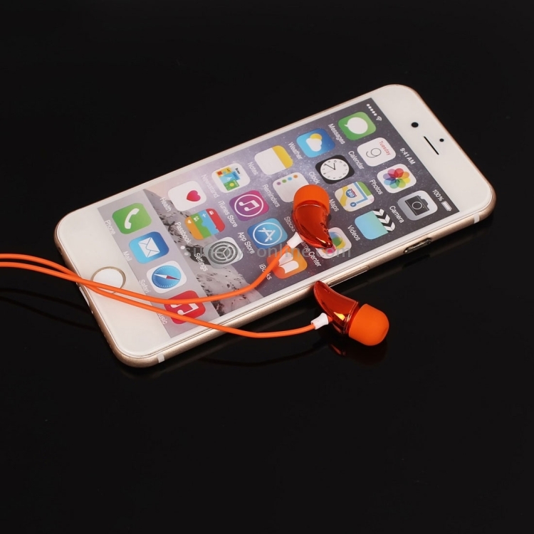 Small Pepper In-ear Wire-controlled Earphone with Mic, Cable: 1.2m (Orange)
