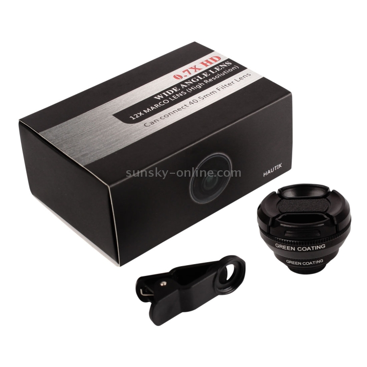 2 in 1 Universal Phone Lens 0.7X Super Wide Angle + 12X Macro Lens with Clip 2 in 1 Universal Phone Lens 0.7X Super Wide Angle + 12X Macro Lens with Clip