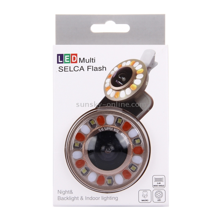 Universal 0.4X Wide Angle Multi-function LED Flash Light Phone Lens with Clip Universal 0.4X Wide Angle Multi-function LED Flash Light Phone Lens with Clip