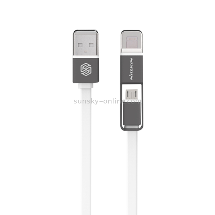 NILLKIN 1.2m 2.1A Plus Cable 8 Pin & Micro USB to USB 2.0 Soft TPE Data Sync Charging Cable with Additional Port Cap & String Bandage for iPhone & iPad & iPod & Samsung & LG & Huawei & Xiaomi & Meizu & OPPO(White) NILLKIN 1.2m 2.1A Plus Cable 8 Pin & Micro USB to USB 2.0 Soft TPE Data Sync Charging Cable with Additional Port Cap & String Bandage for iPhone & iPad & iPod & Samsung & LG & Huawei & Xiaomi & Meizu & OPPO(White)