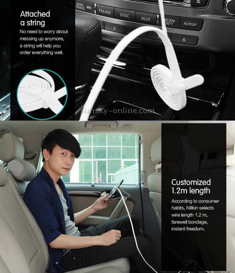 NILLKIN 1.2m 2.1A Plus Cable 8 Pin & Micro USB to USB 2.0 Soft TPE Data Sync Charging Cable with Additional Port Cap & String Bandage for iPhone & iPad & iPod & Samsung & LG & Huawei & Xiaomi & Meizu & OPPO(White) NILLKIN 1.2m 2.1A Plus Cable 8 Pin & Micro USB to USB 2.0 Soft TPE Data Sync Charging Cable with Additional Port Cap & String Bandage for iPhone & iPad & iPod & Samsung & LG & Huawei & Xiaomi & Meizu & OPPO(White)