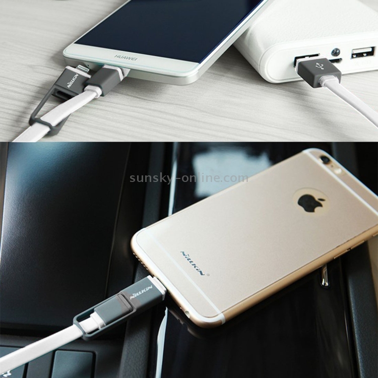 NILLKIN 1.2m 2.1A Plus Cable 8 Pin & Micro USB to USB 2.0 Soft TPE Data Sync Charging Cable with Additional Port Cap & String Bandage for iPhone & iPad & iPod & Samsung & LG & Huawei & Xiaomi & Meizu & OPPO(White) NILLKIN 1.2m 2.1A Plus Cable 8 Pin & Micro USB to USB 2.0 Soft TPE Data Sync Charging Cable with Additional Port Cap & String Bandage for iPhone & iPad & iPod & Samsung & LG & Huawei & Xiaomi & Meizu & OPPO(White)