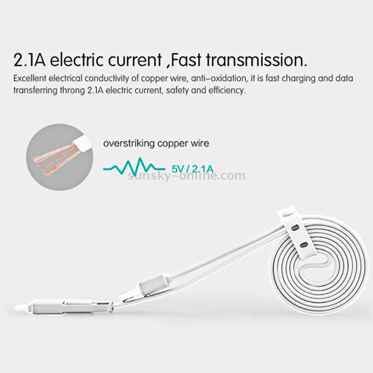 NILLKIN 1.2m 2.1A Plus Cable 8 Pin & Micro USB to USB 2.0 Soft TPE Data Sync Charging Cable with Additional Port Cap & String Bandage for iPhone & iPad & iPod & Samsung & LG & Huawei & Xiaomi & Meizu & OPPO(White) NILLKIN 1.2m 2.1A Plus Cable 8 Pin & Micro USB to USB 2.0 Soft TPE Data Sync Charging Cable with Additional Port Cap & String Bandage for iPhone & iPad & iPod & Samsung & LG & Huawei & Xiaomi & Meizu & OPPO(White)