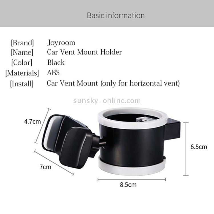 JOYROOM ZS111 2 in 1 Cup Drink Bottle Bracket + 360 Degree Rotation Car Horizontal Vent Holder (width 45-90mm) JOYROOM ZS111 2 in 1 Cup Drink Bottle Bracket + 360 Degree Rotation Car Horizontal Vent Holder (width 45-90mm)