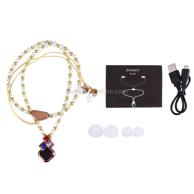 BL-100 Pearl Necklace-like True Stereo Bluetooth 4.1 In-Ear Earphone Headset BL-100 Pearl Necklace-like True Stereo Bluetooth 4.1 In-Ear Earphone Headset